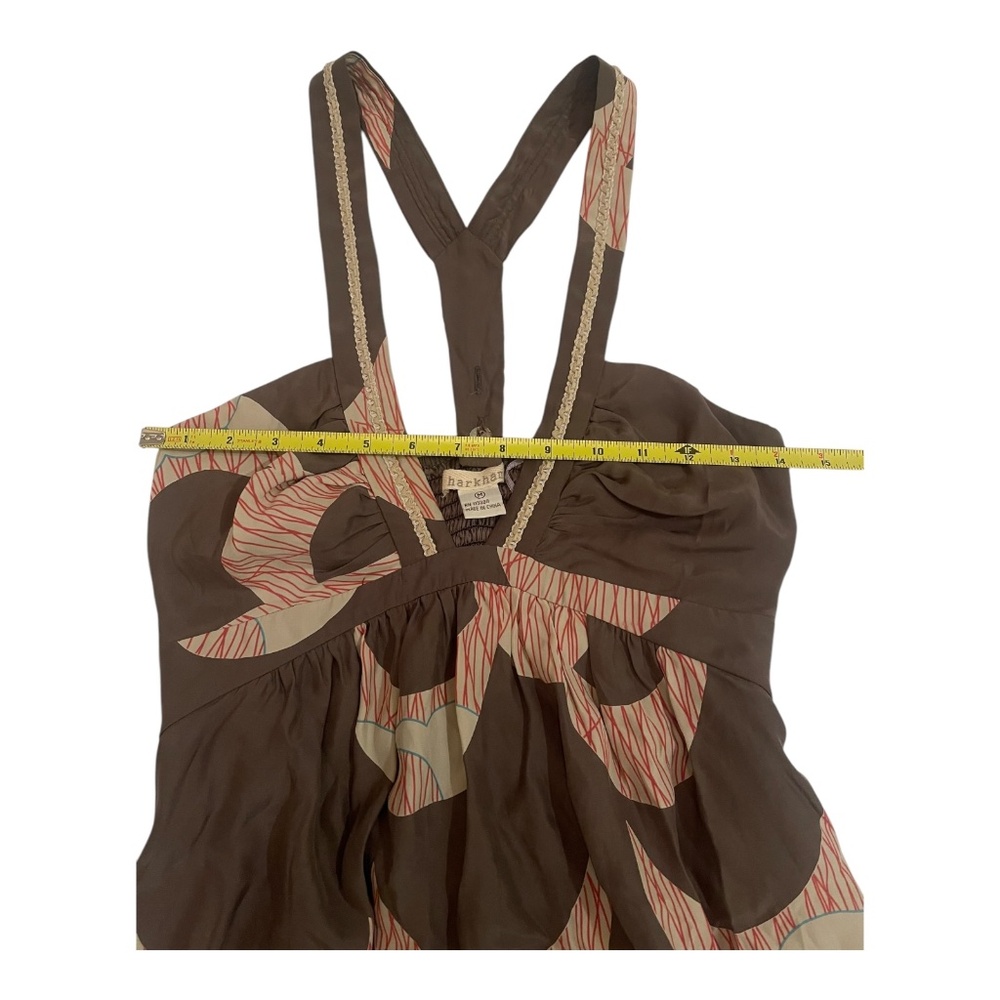 $188 Anthropology Harkham Brown Silk Mini Dress Tunic Medium NWT - Picture 10 of 15